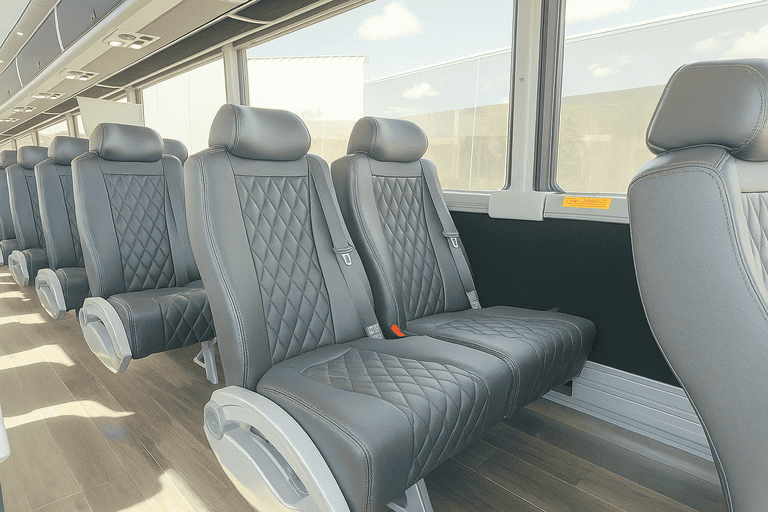 interior of Bus Rental Company Brooklyn Park charter bus